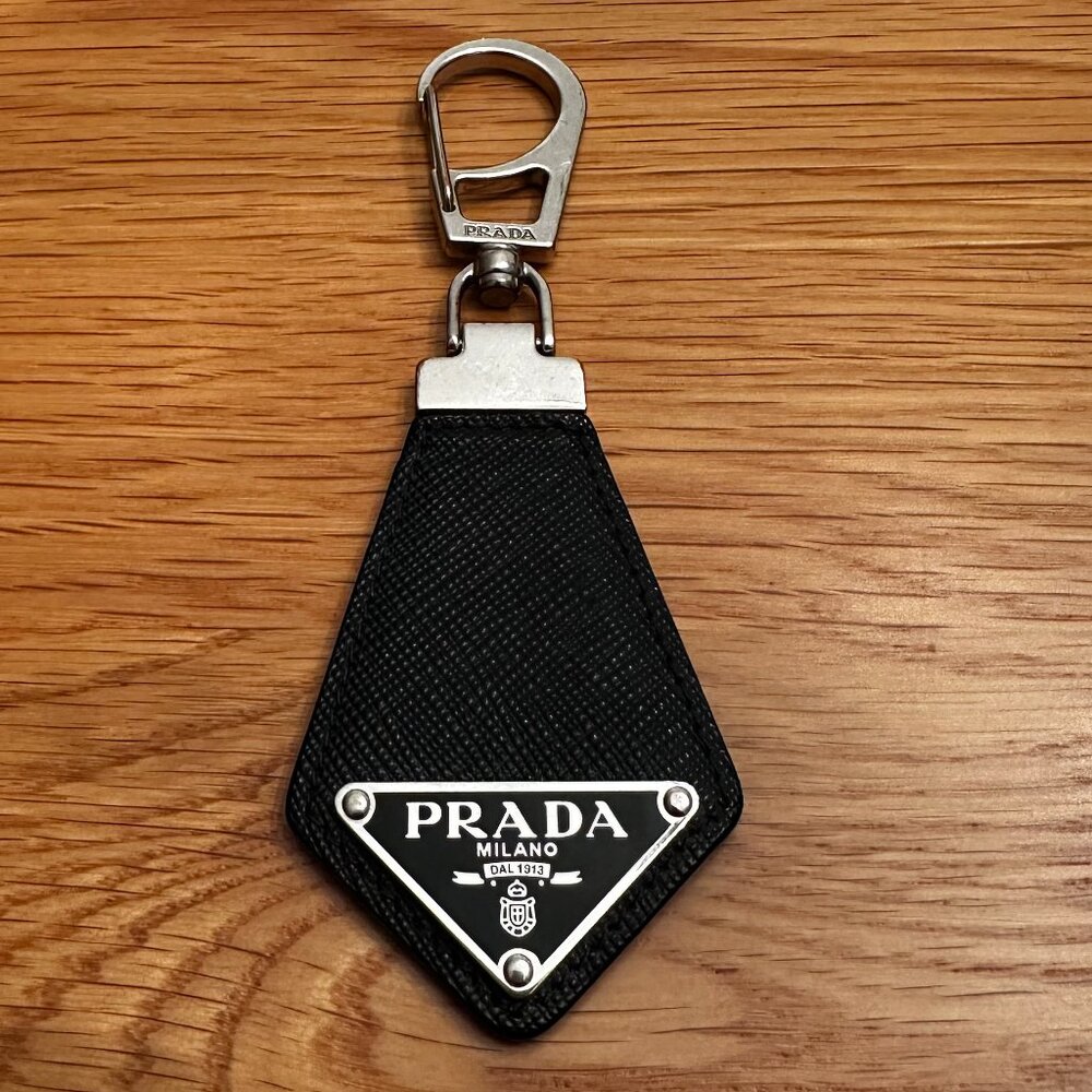 Prada Saffiano leather keychain